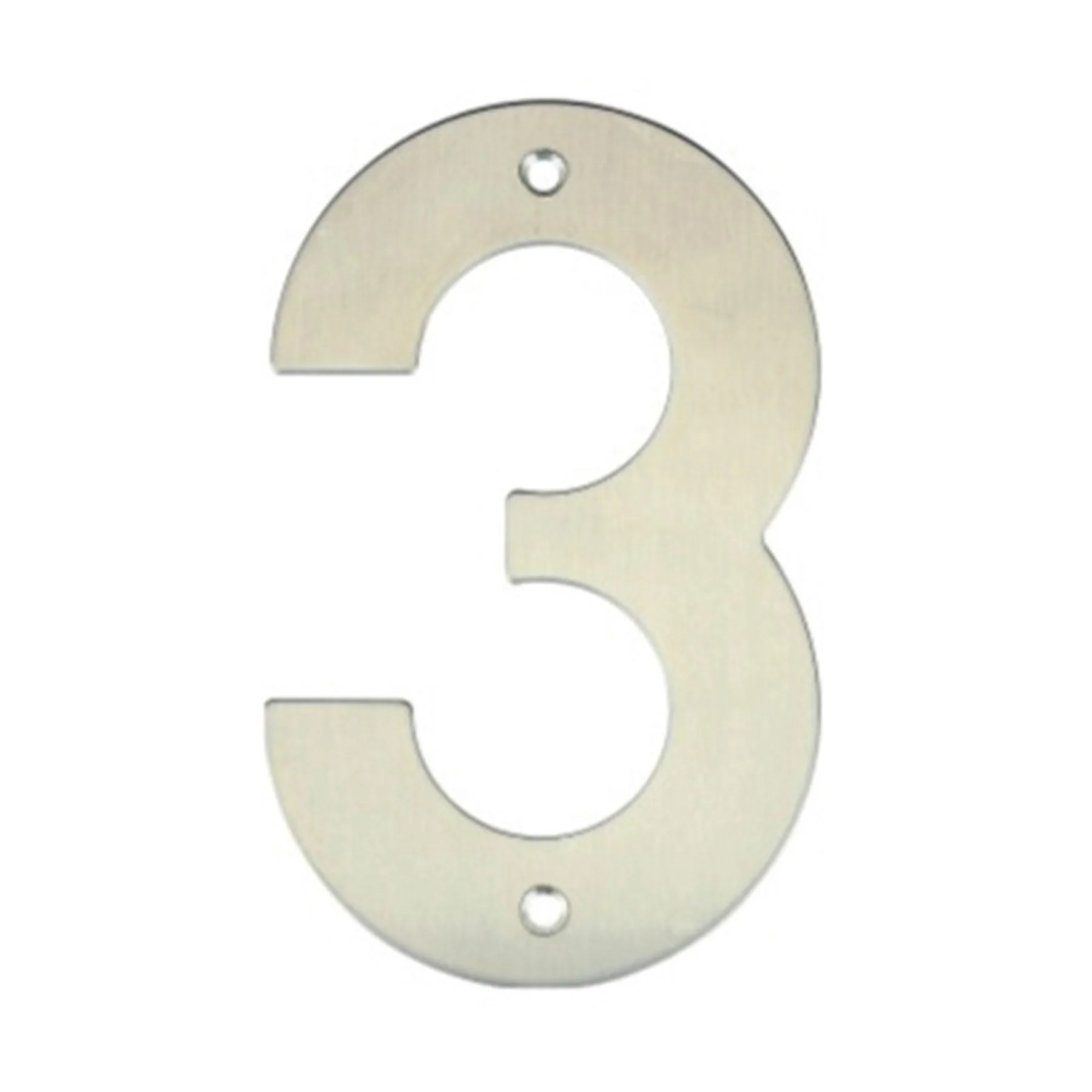Número Casa "3" 14,5cm Parafusar Aço Inox Prata