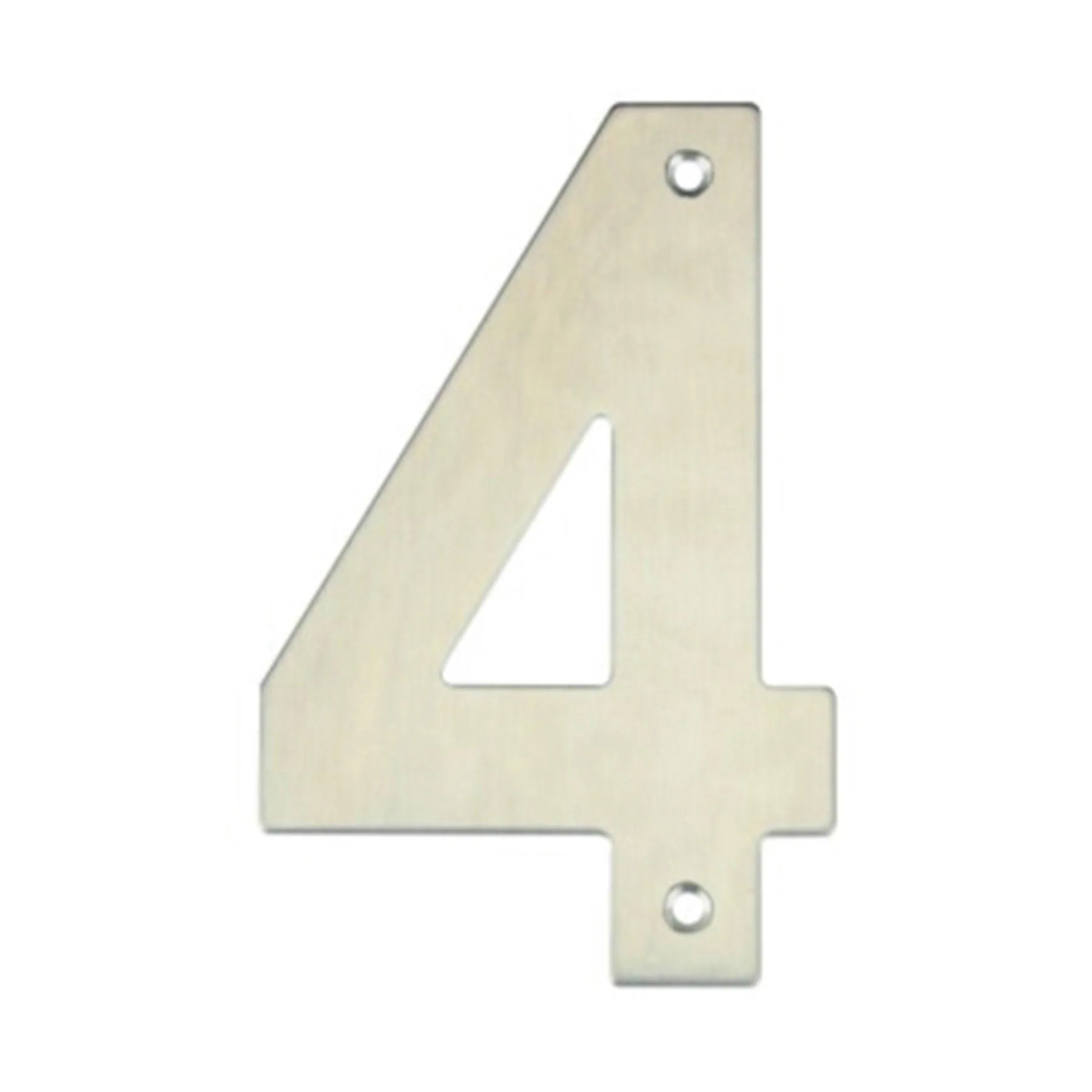 Número Casa "4" 14,5cm Parafusar Aço Inox Prata