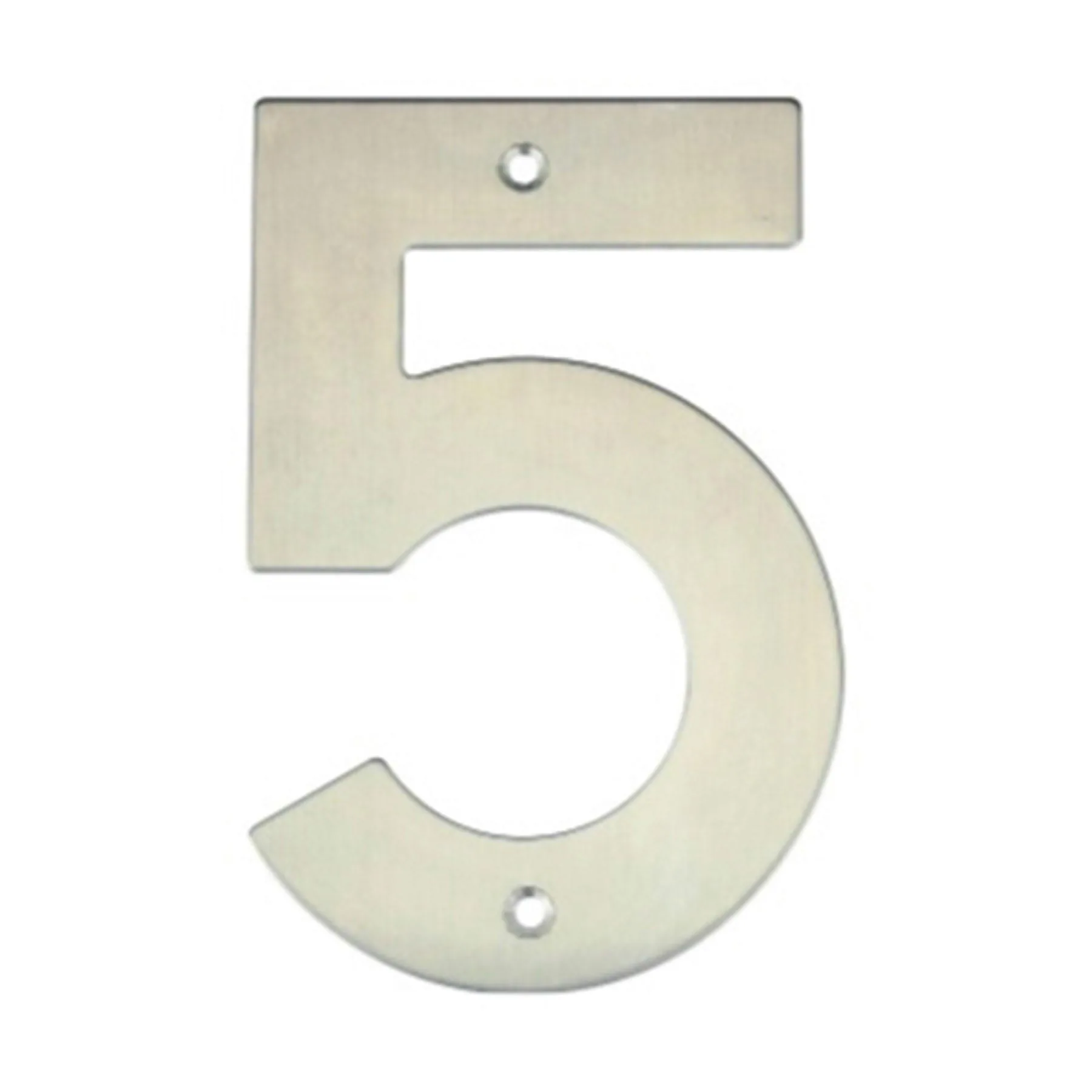 Número Casa "5" 14,5cm Parafusar Aço Inox Prata