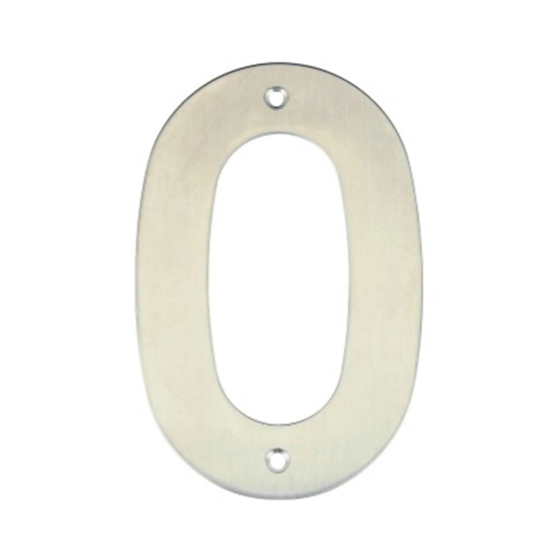 Número Casa "0" 14,5cm Parafusar Aço Inox Prata