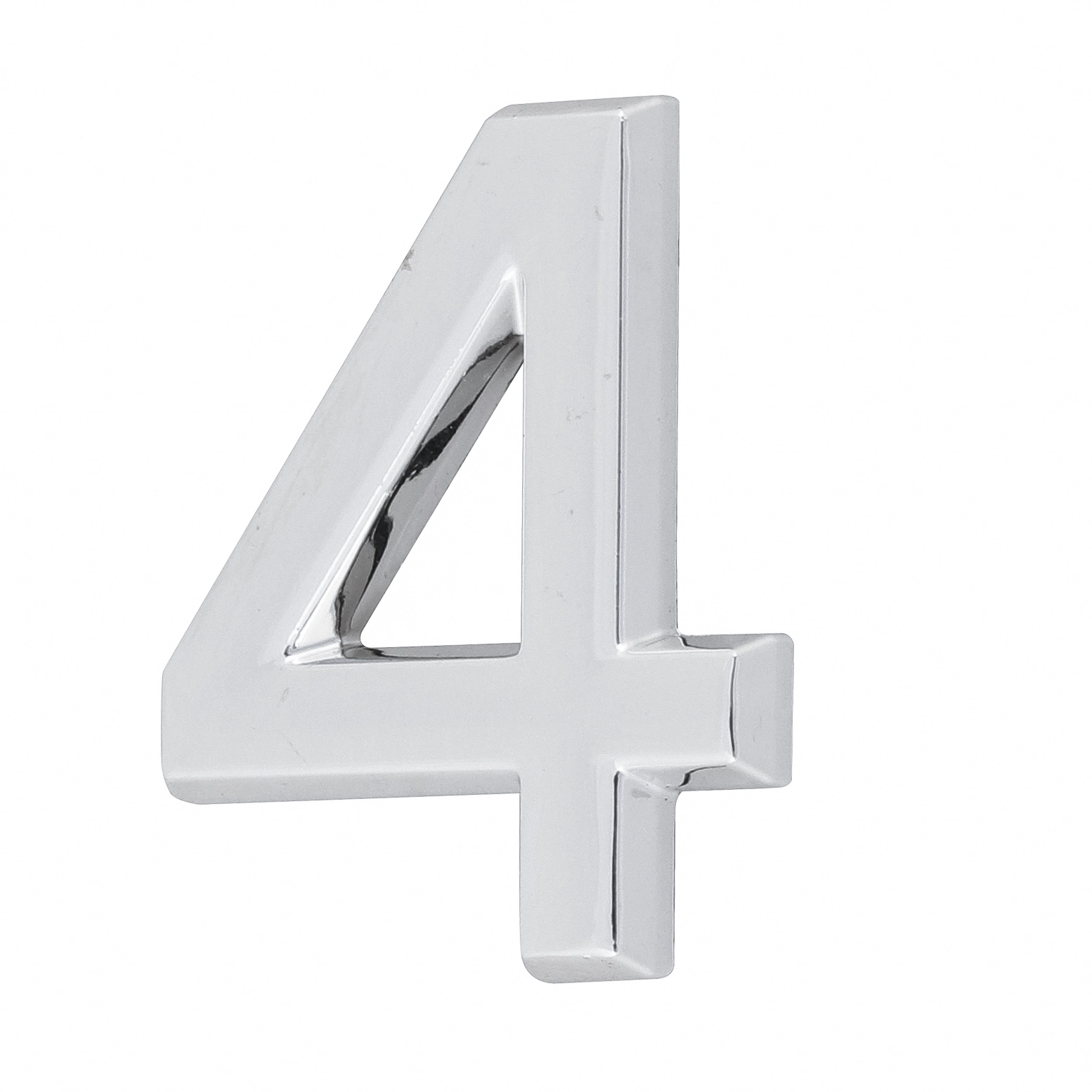 Número Apartamento "4" 4cm Adesivo Plástico Prata