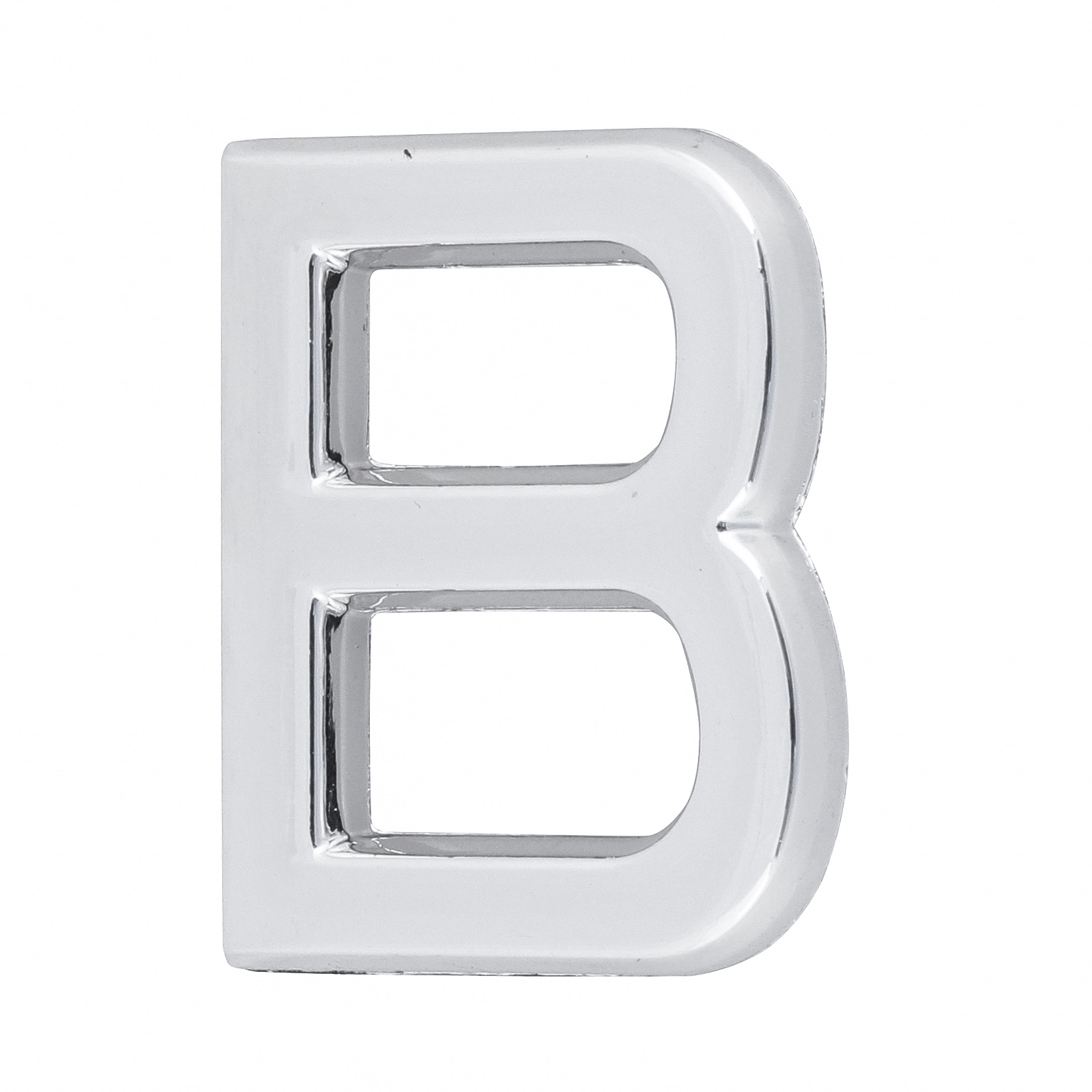 Letra Apartamento "B" 4cm Adesivo ABS Prata