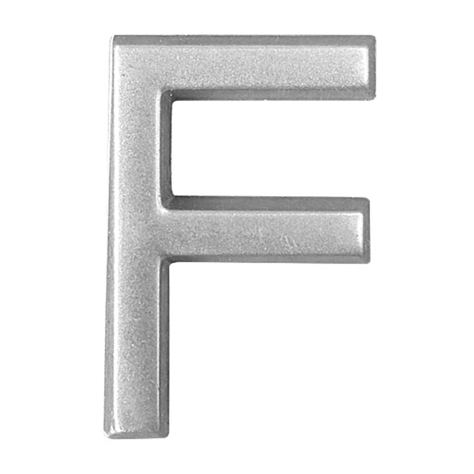 Letra Apartamento "F" 3,9cm Adesivo ABS Prata