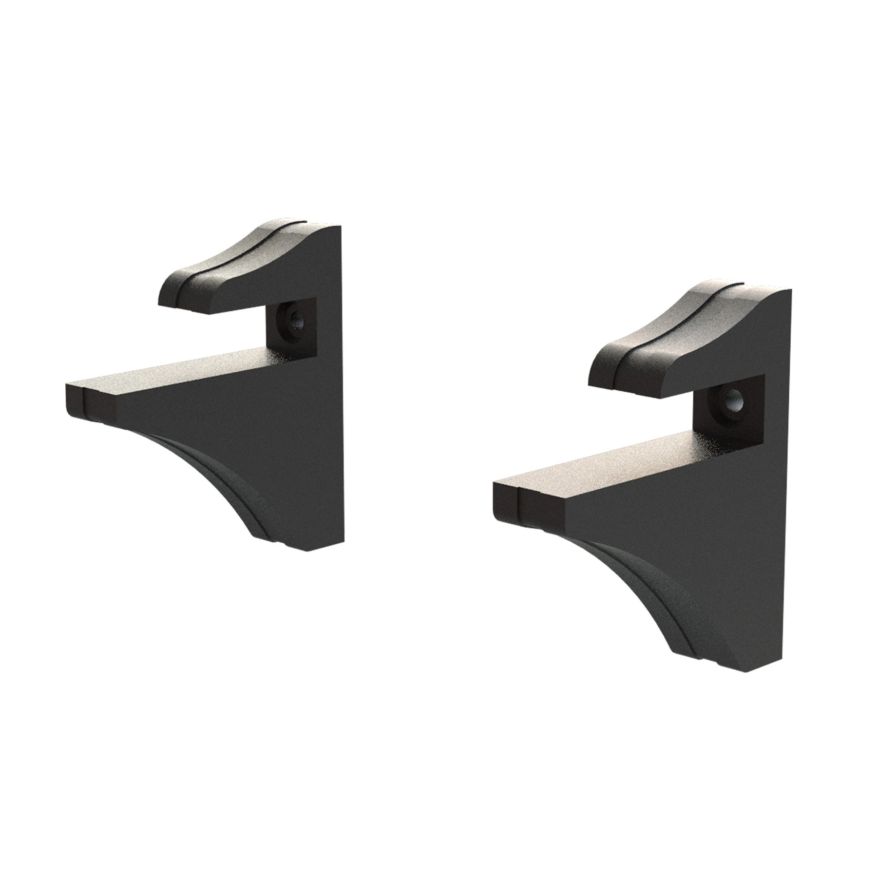 Kit Suporte Plástico para Prateleira Brasforma 8x8x2cm Plástico Preto KTBS-01P