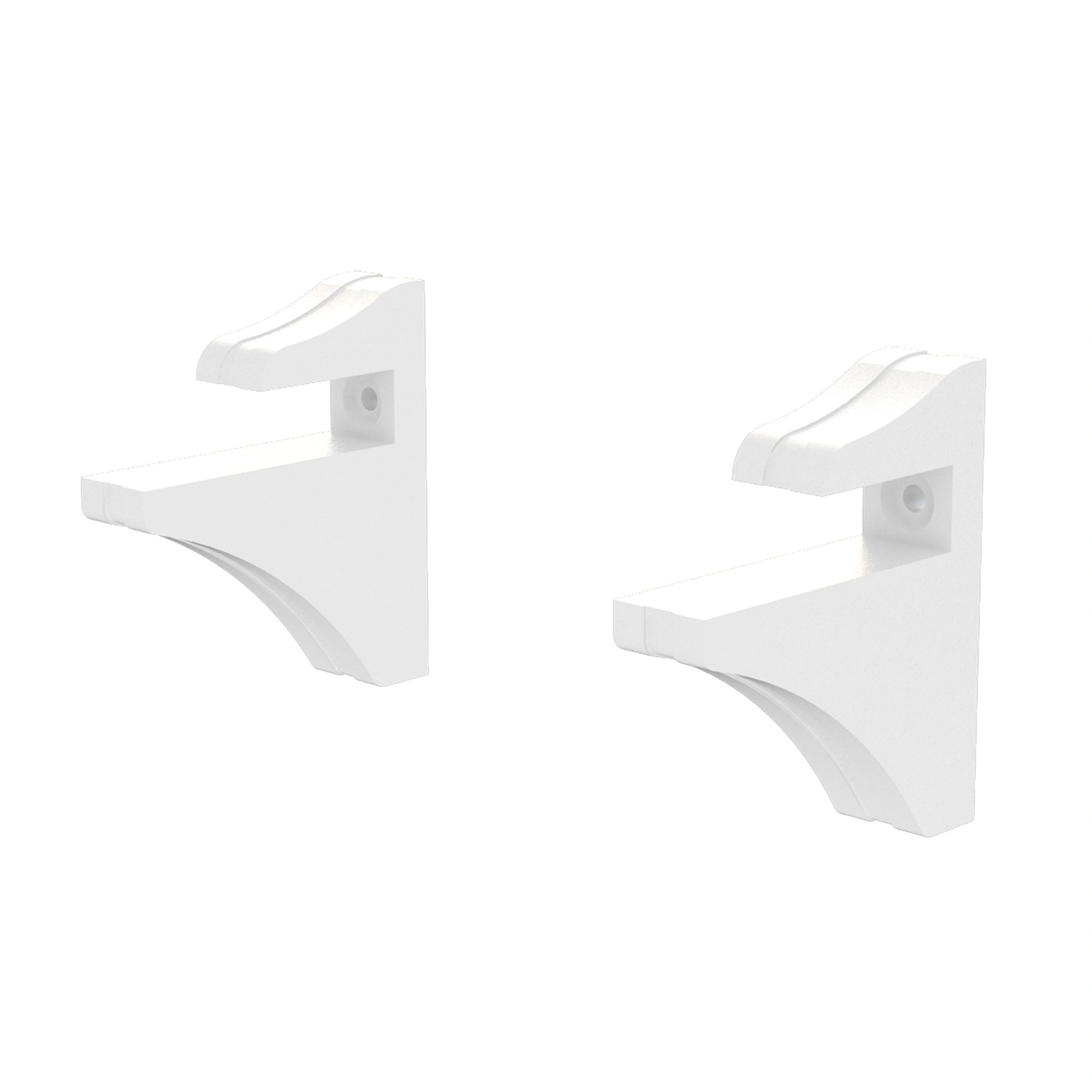 Kit Suporte Plástico para Prateleira Brasforma 8x8x2cm Plástico Branco KTBS-01B