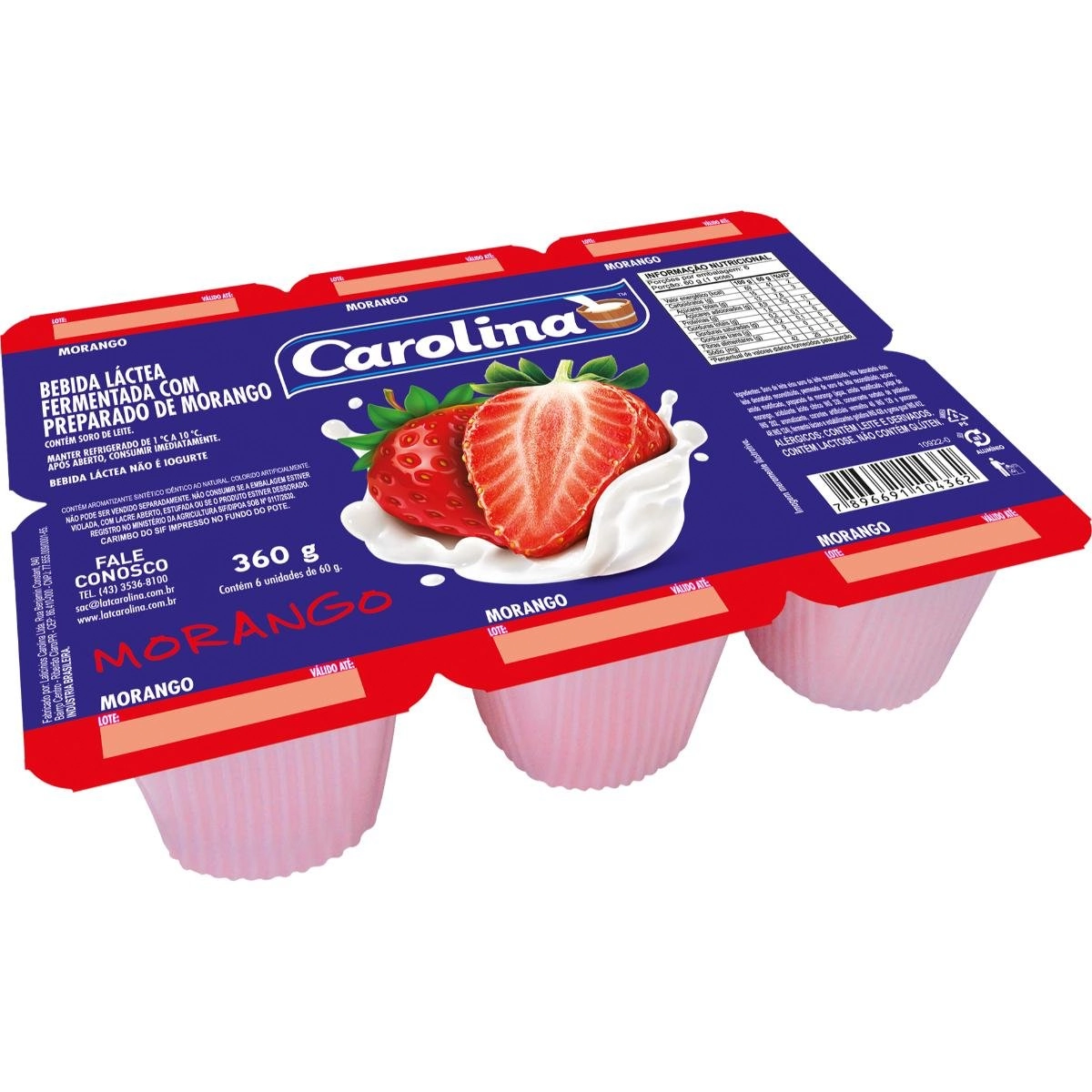 Bebida Lactea Very Gurt Morango Bandeja 360gr