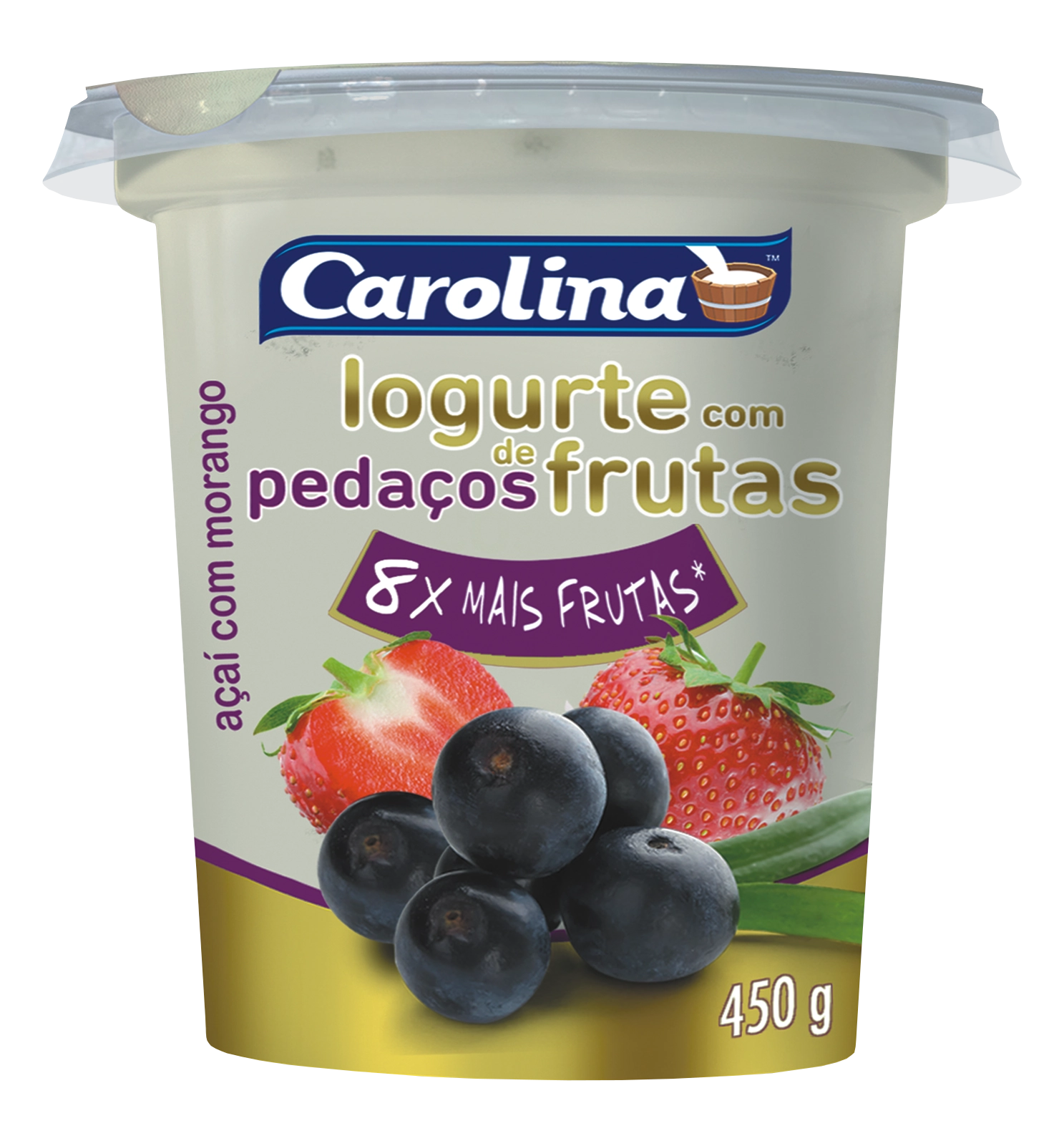 Iog Carolina 450g Pedacos Blueberry E Amora