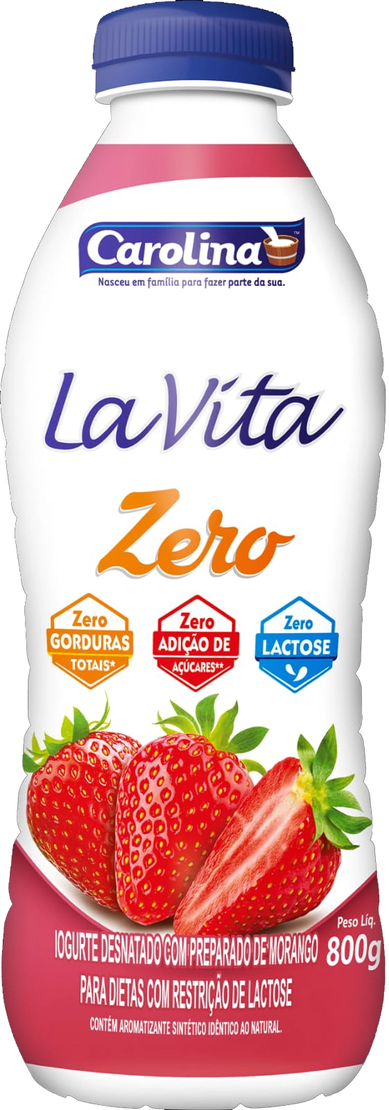 Iog.carolina La Vita Zero Morango 800g