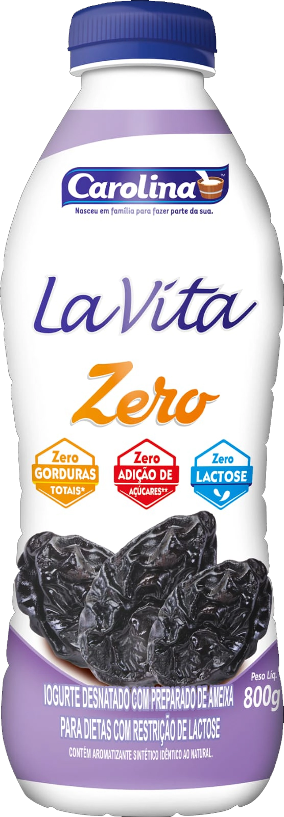 Iogurte La Vitta Carolina 800g Zero Lactose Ameixa