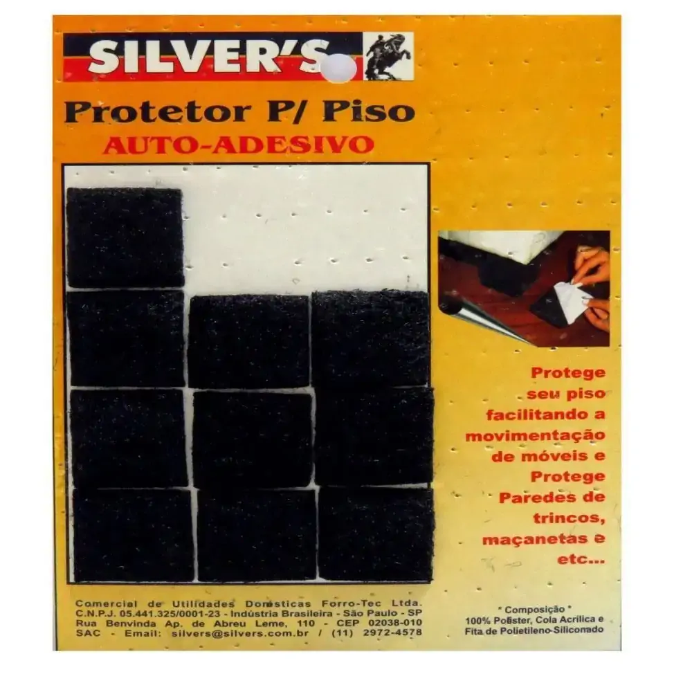 Protetor Piso Quad Peq 25x25cm Silver S