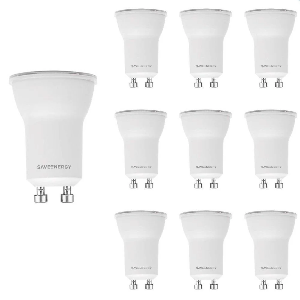 10 Lâmpada Led Save Energy Mini Dicróica Mr11 4w Gu10 Bivolt 2700k Luz Amarela