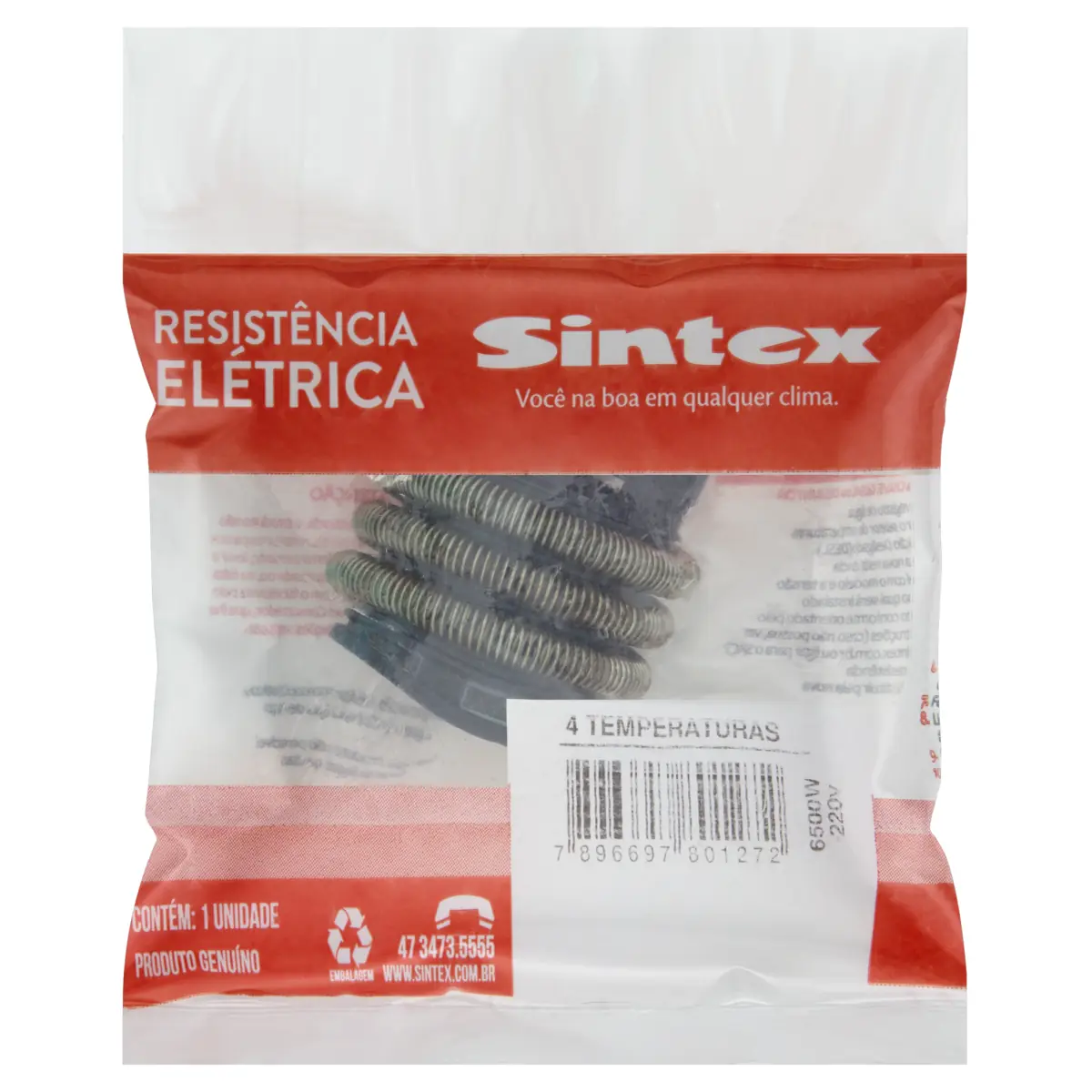 Resistência Chuveiro Elétrico Sintex 4t 220v 6500w Sintex