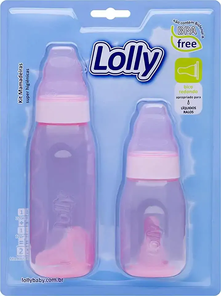 Kit Mamadeira Lolly Clean Rosa 3770 0