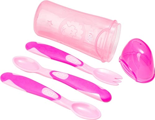 Kit Talheres Com Estojo Rosa Lolly