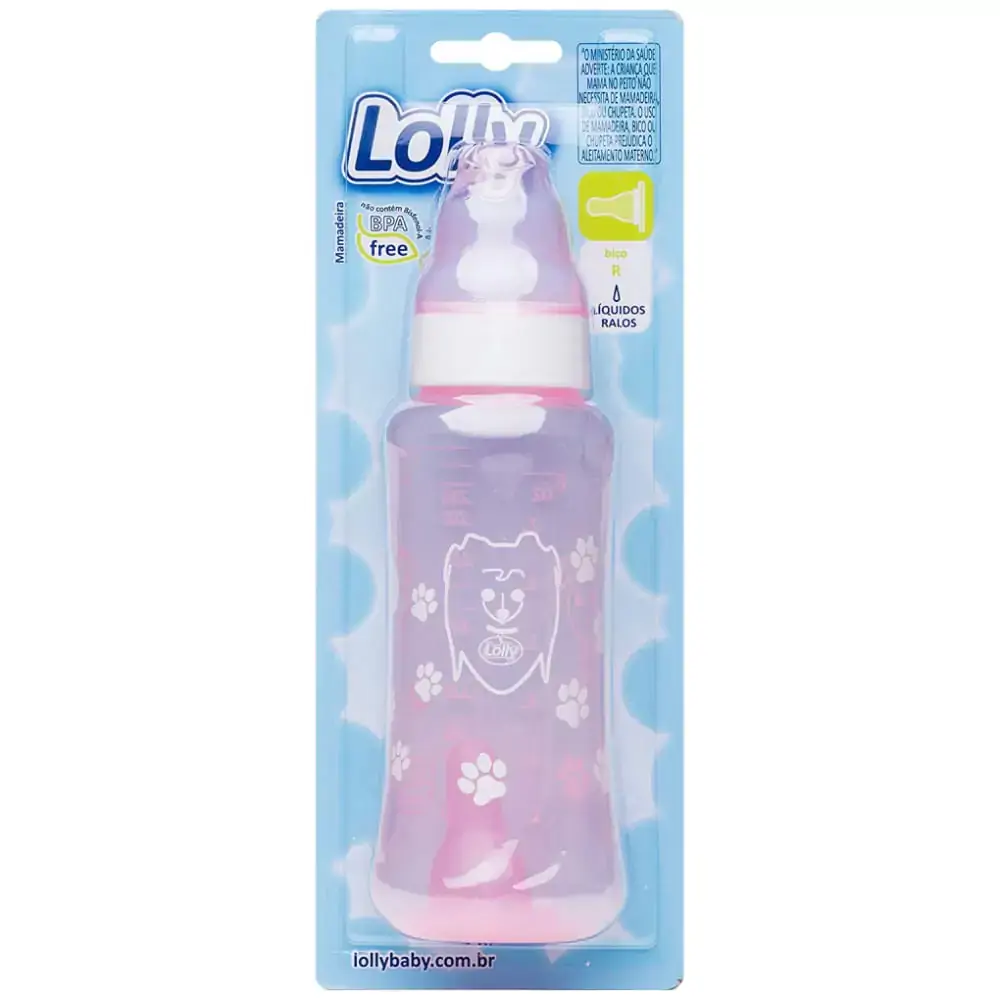 Mamadeira Lolly Color Sil Blist Rosa