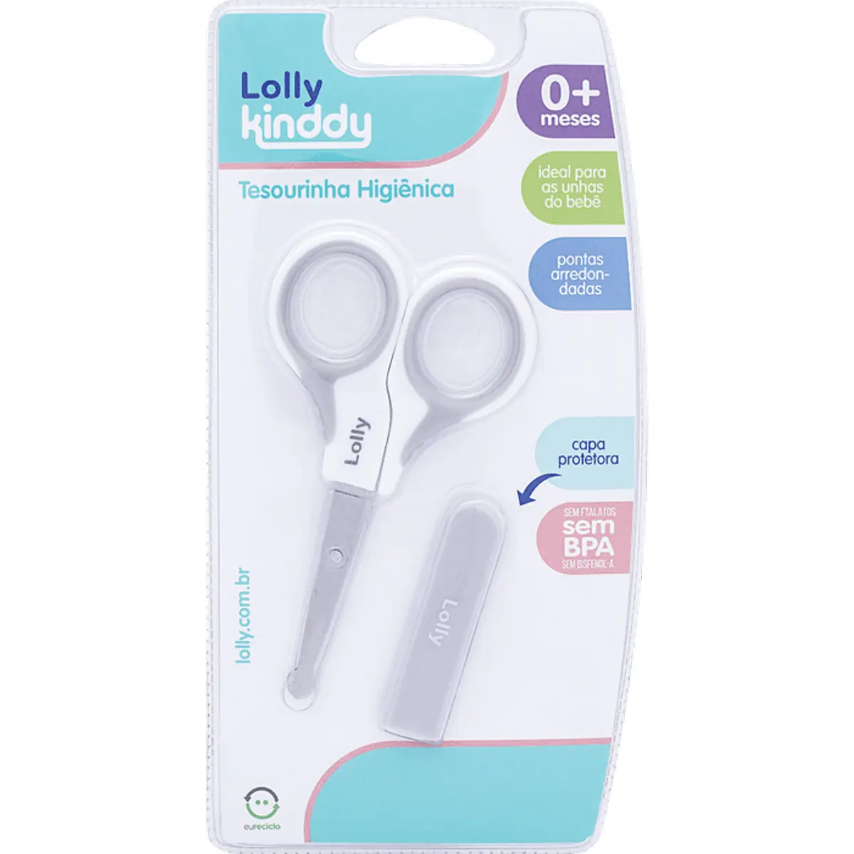 Lolly Tesoura Infantil C/capa Rosa 7300 01