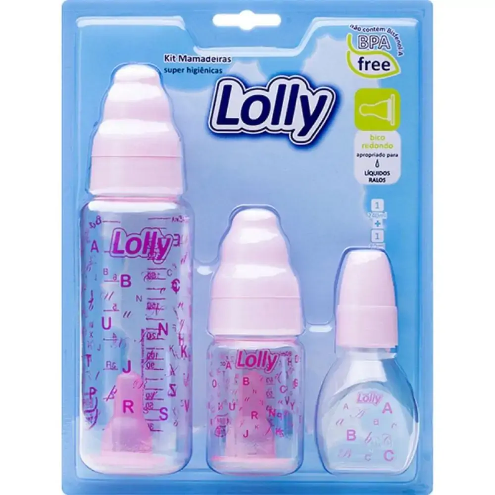 Kit Mamadeira Lolly Rosa Ref 3470