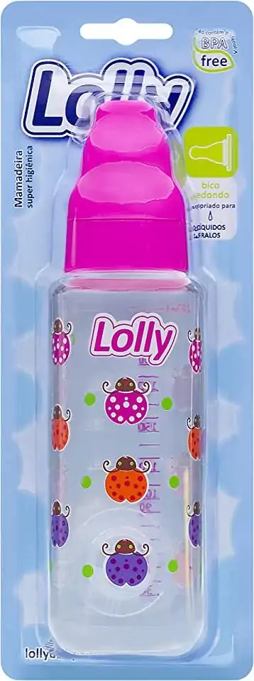 Mamadeira Lolly Zoo 240ml Sil Red Rosa