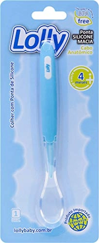 Colher Lolly Infantil Especial Silicone Azul Ref.7111 01az Un