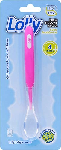 Colher Lolly Infantil Especial Silicone Rosa Ref.7111 01rs Un
