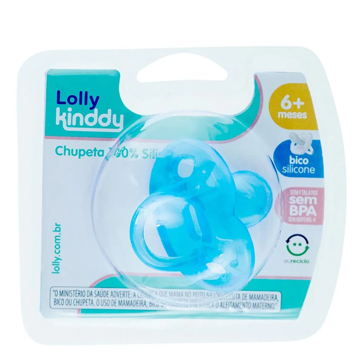 Chupeta Silicone Bico Ortodôntico Tam 2 Azul - Lolly baby