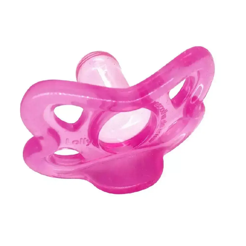 Chupeta Silicone Bico Redondo Tam 1 Rosa - Lolly Baby