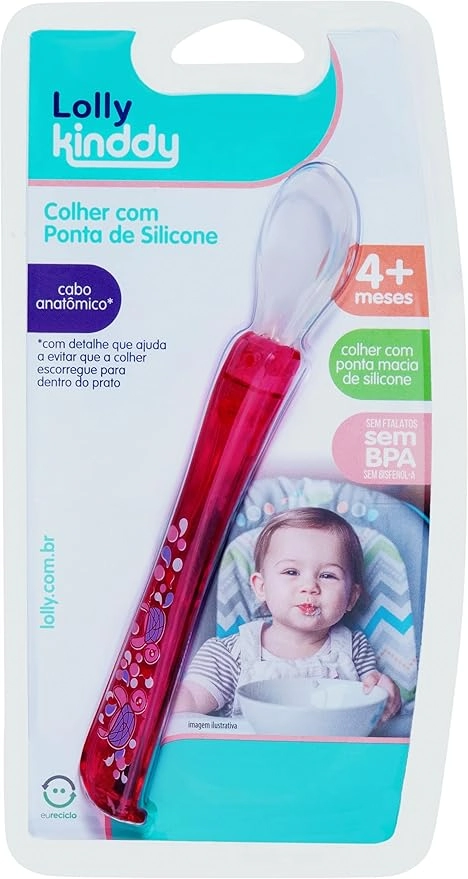 Colher De Silicone Lolly Baby 1un Oce.rosa 4mes