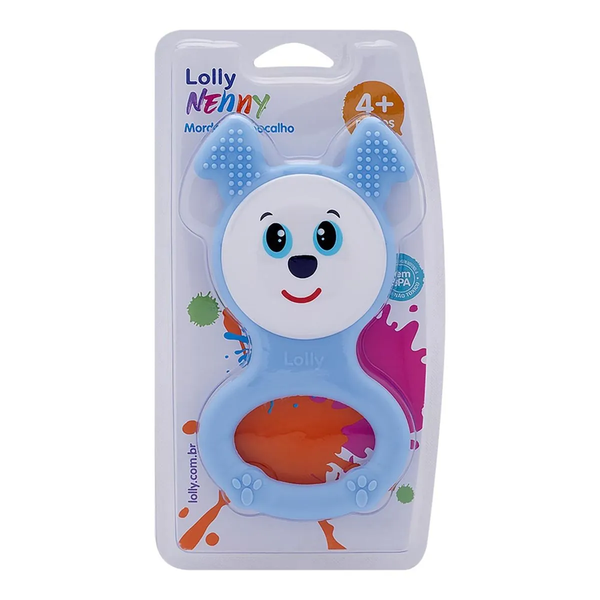 Chocalho E Mordedor Para Bebê Azul Lolly Nenny