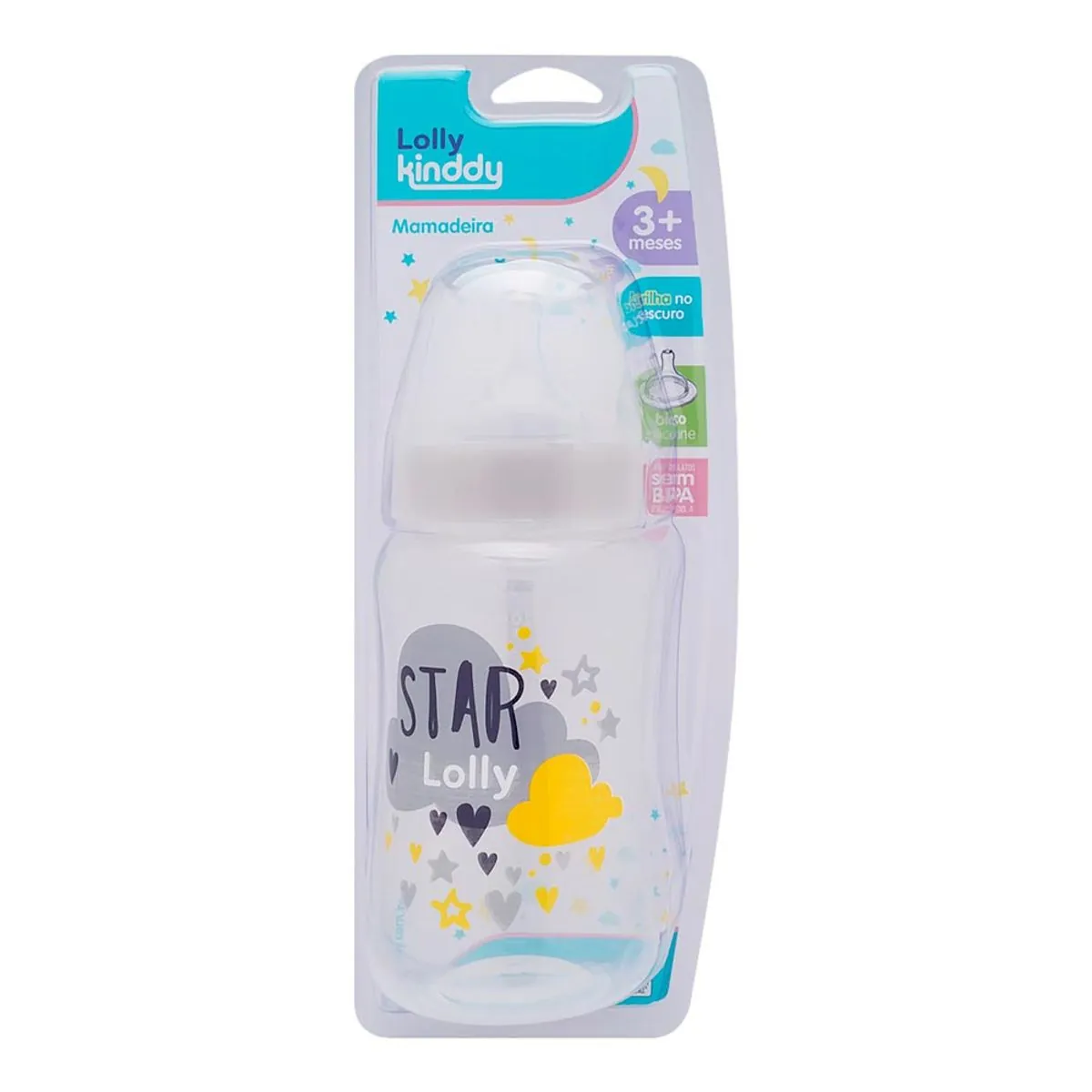 Mamadeira Branca Star 330ml Lolly Kinddy