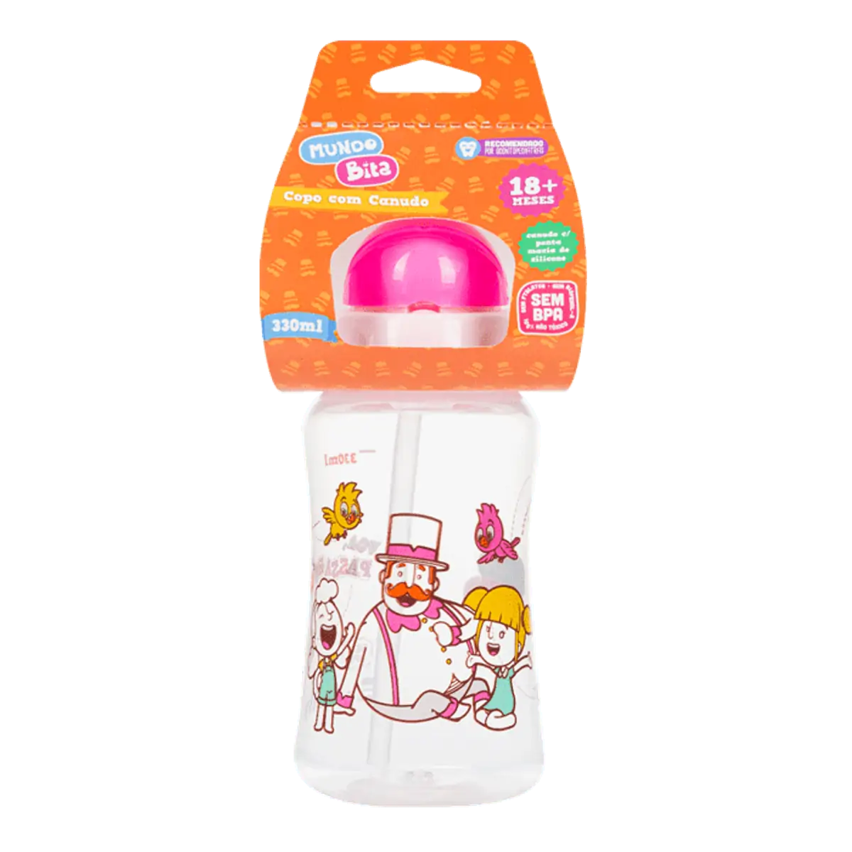 Copo Canudo Mbita Lolly Rs 330ml 1x1un