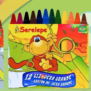 Giz De Cera Grande C/12 Serelepe 90g