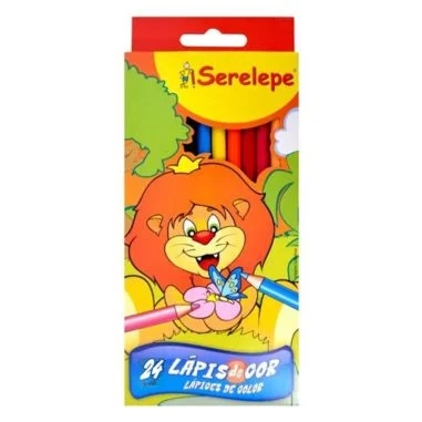 Lápis De Cor 24 Cores Sextavado Serelepe