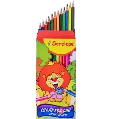 Lápis De Cor 12 Cores Sextavado Serelepe