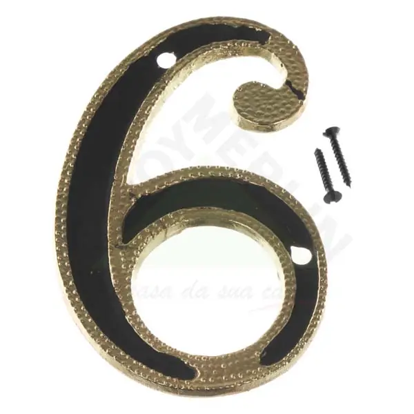 Número "6" 13cm Zamac Dourado Femasi