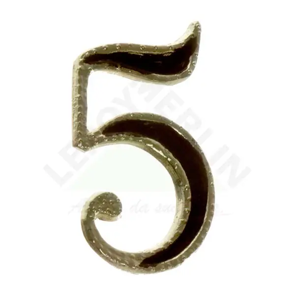 Número "5" 5cm Zamac Latonado Dourado Femasi
