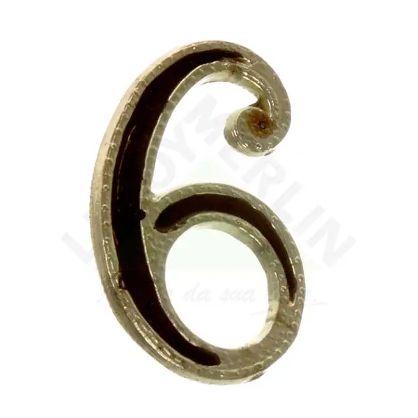 Número "6" 5cm Zamac Latonado Dourado Femasi