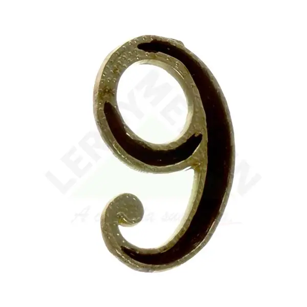 Número "9" 5cm Zamac Latonado Dourado Femasi