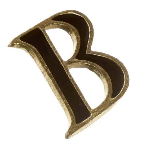 Letra "B" 4,5cm Zamac Latonado Dourada Femasi