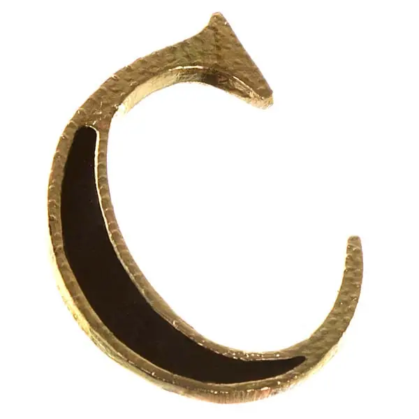 Letra "C" 4,5cm Zamac Latonado Dourada Femasi