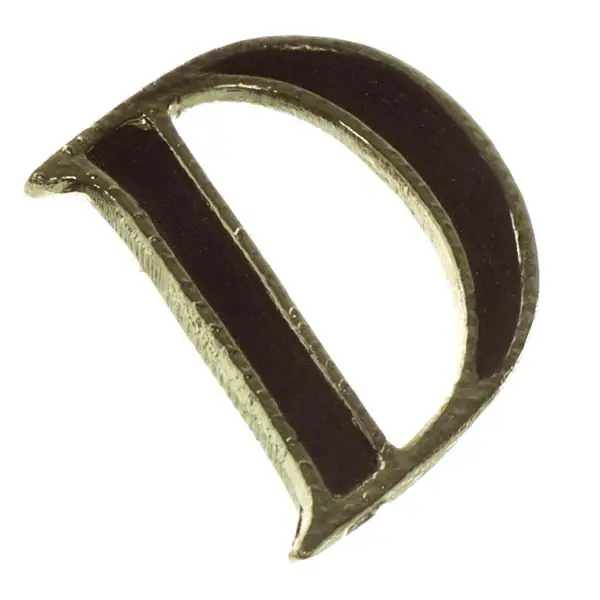 Letra "D" 4,5cm Zamac Latonado Dourada Femasi