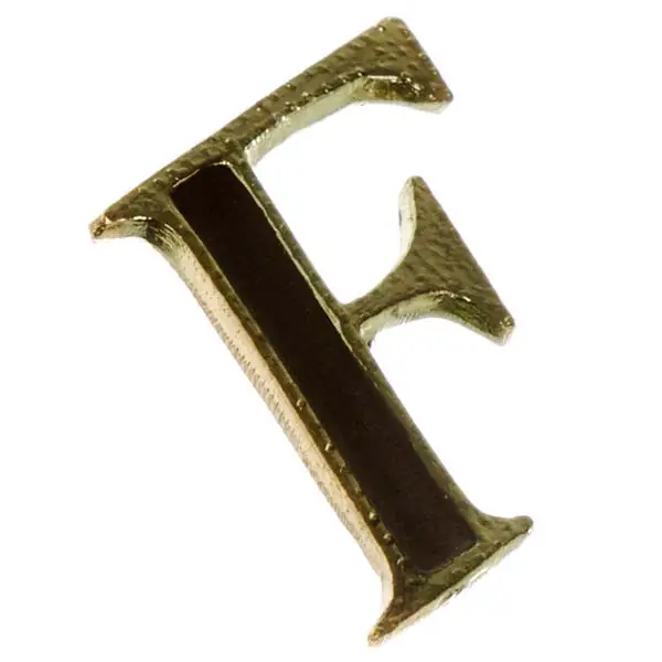 Letra "F" 4,5cm Zamac Latonado Dourada Femasi