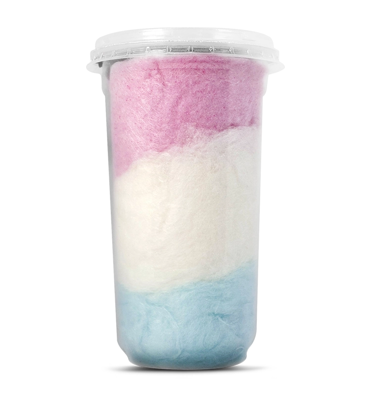 Caixa Algodao Doce S/r Colorido Branco,azul E Rosa 8x6x20g