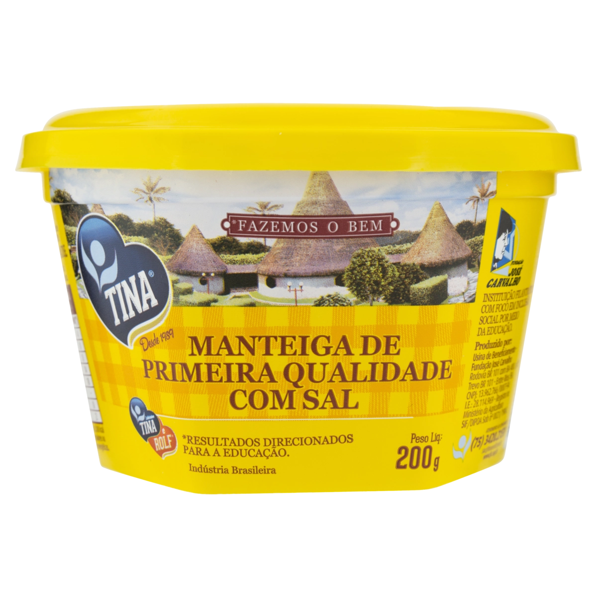 Manteiga De Primeira Qualidade Com Sal Tina Pote 200g