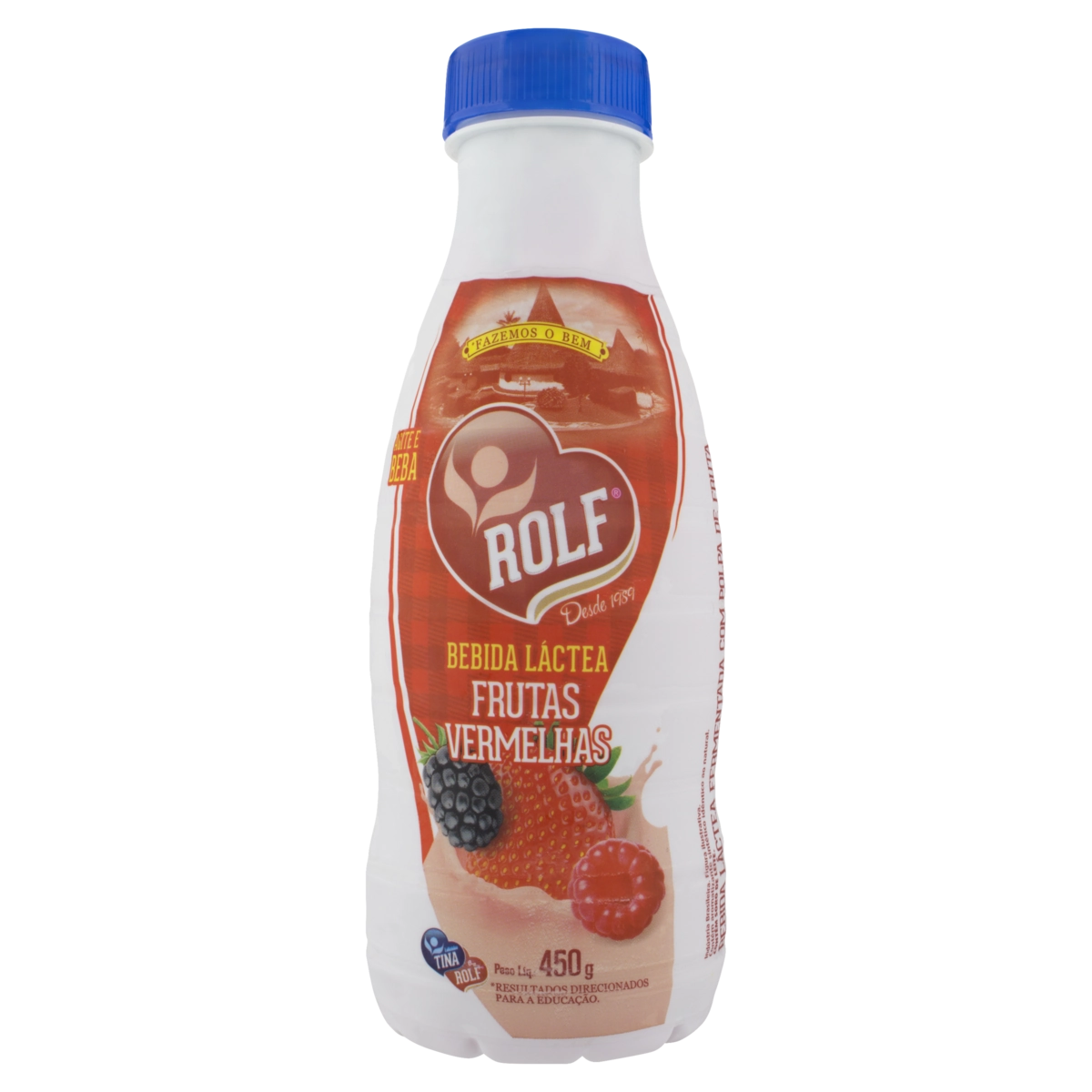 Bebida Láctea Fermentada Frutas Vermelhas Rolf Garrafa 450g