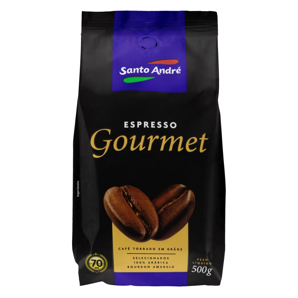 Café Torrado Em Grãos Espresso Santo André Gourmet Pacote 500g