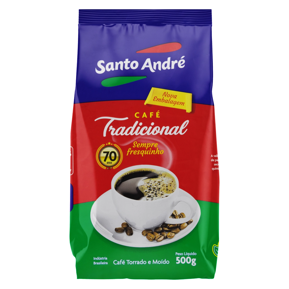 Café Torrado E Moído Tradicional Santo André Sempre Fresquinho Pacote 500g