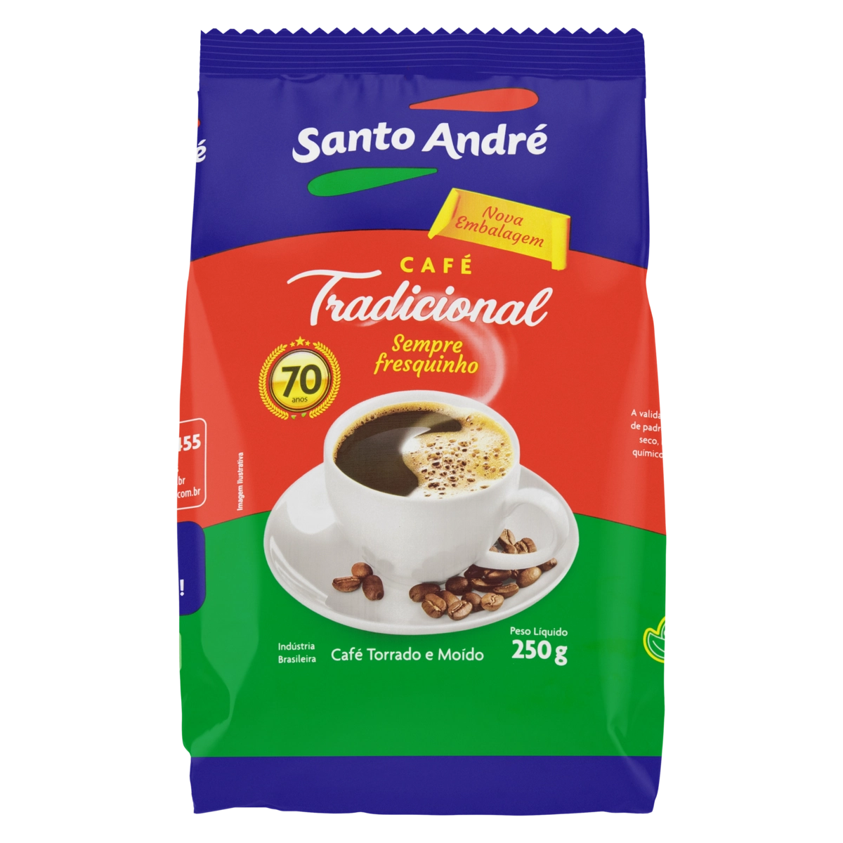 Café Torrado E Moído Tradicional Santo André Pacote 250g