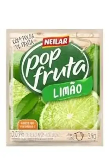 Refresco Em Pó Limão Neilar Pop Fruta Pacote 25g
