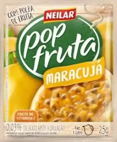 Refresco Em Pó Maracujá Neilar Pop Fruta Pacote 25g