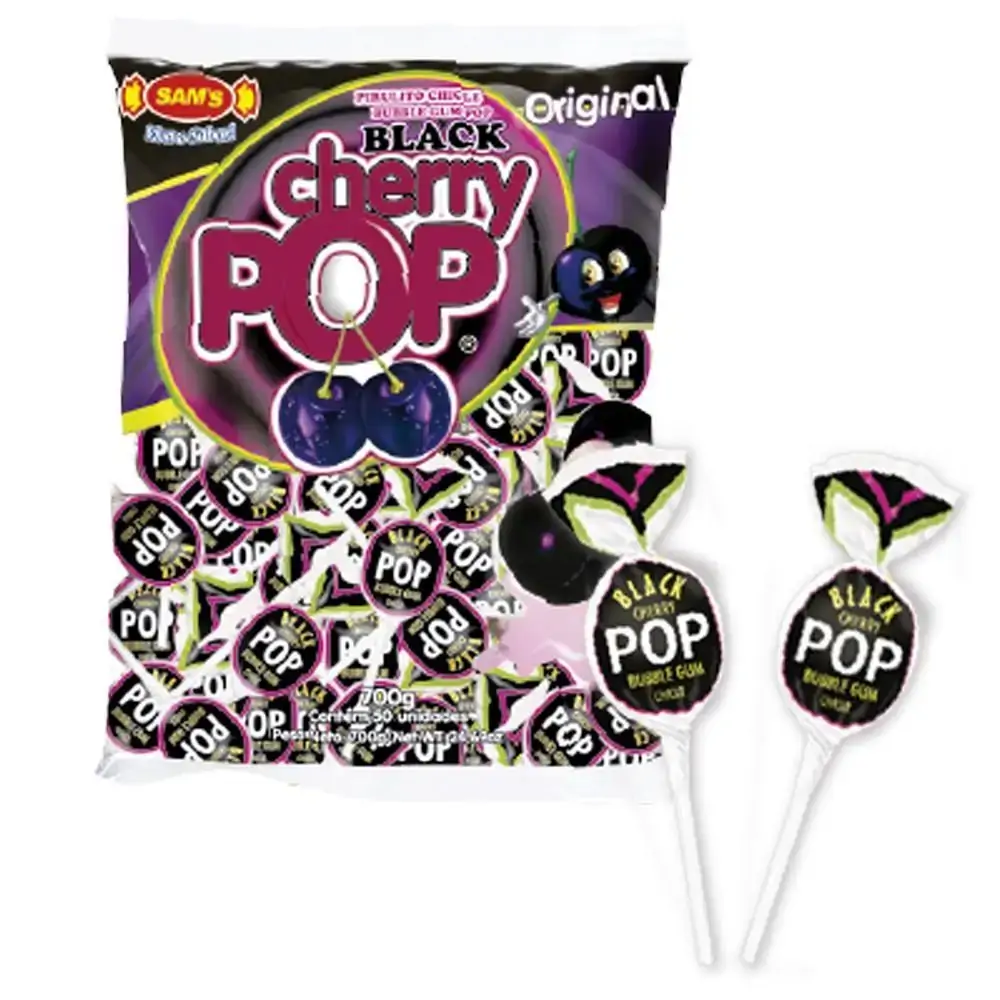 Pirulito Cherry Pop 700g Cereja Preta